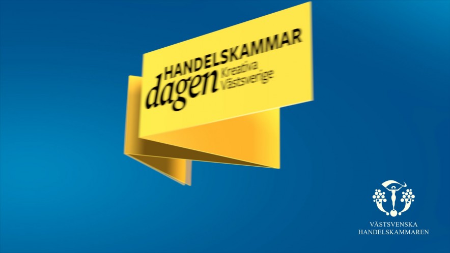 Västsvenska Handelskammarens banér vecklar ut sig