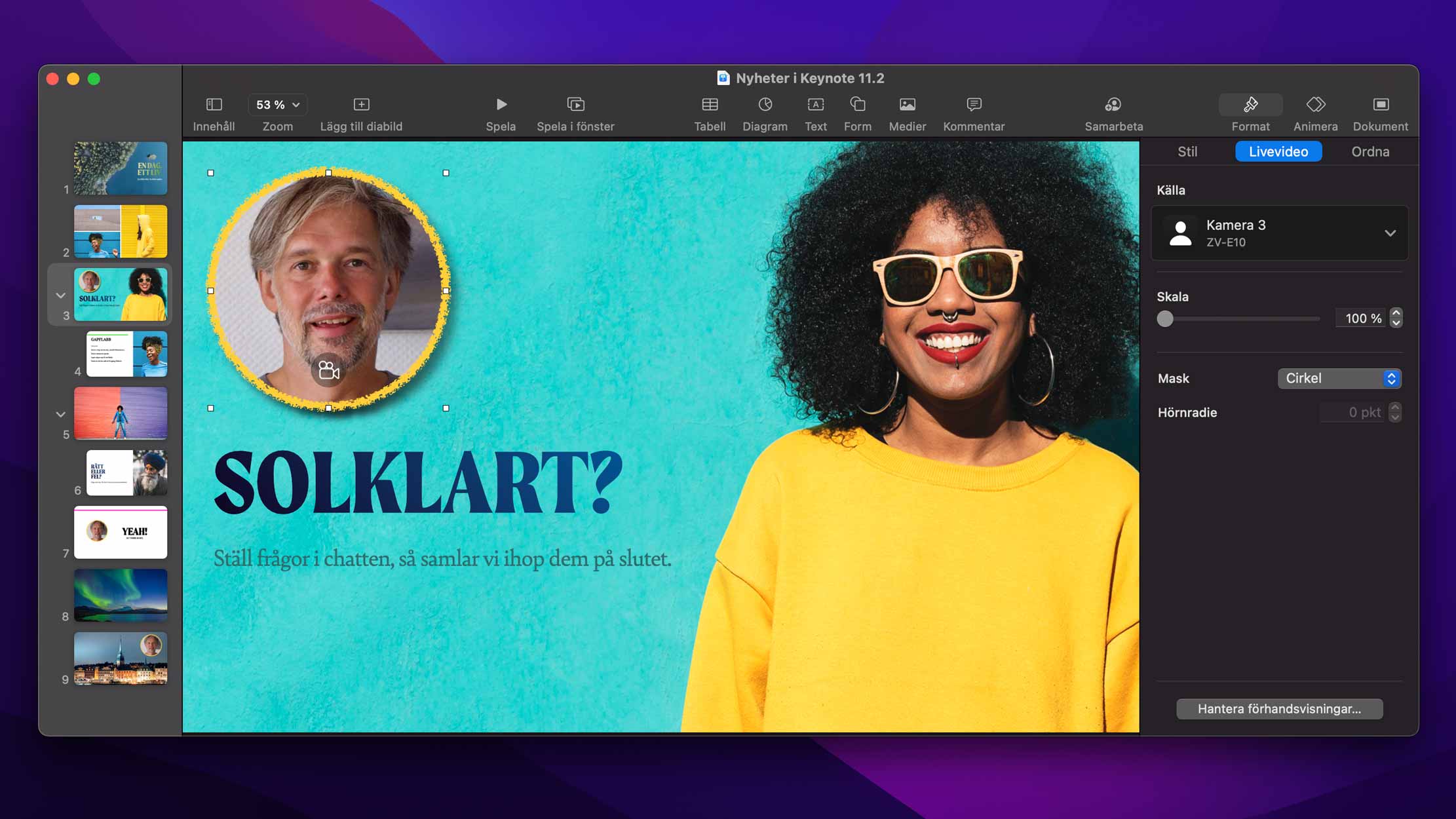 Apple släpper Keynote 11.2 med livevideo i presentationen