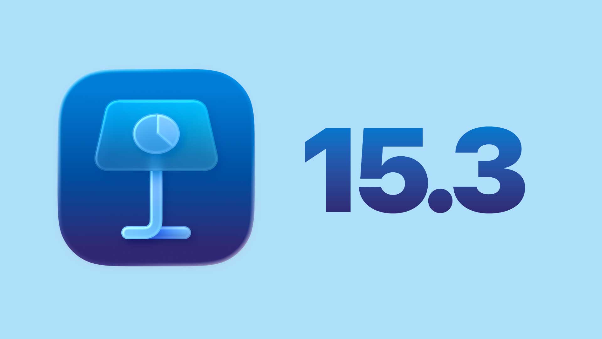 Apple Keynotesymbolen och versionsnumret 15.3